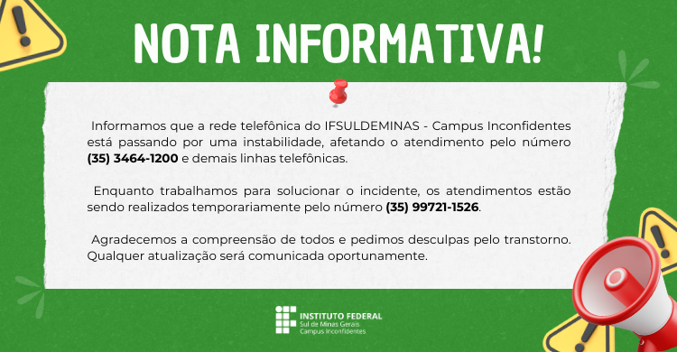 NOTA INFORMATIVA: Rede telefônica!