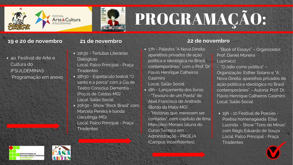 Programação cultural – de 4 a 10 de novembro